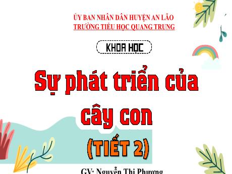 Bài giảng Khoa học Lớp 5 - Bài: Sự phát triển của cây con (Tiết 2) - Nguyễn Thị Phương