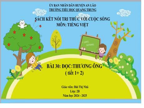 Bài giảng Tiếng Việt Lớp 2 (Đọc) Sách Kết nối tri thức - Bài 30: Thương ông (Tiết 1+2) - Năm học 2024-2025 - Bùi Thị Nhã