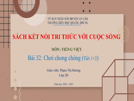 Bài giảng Tiếng Việt Lớp 2 (Đọc) Sách Kết nối tri thức - Bài 32: Chơi chong chóng (Tiết 1+2) - Năm học 2024-2025 - Phạm Thị Hương
