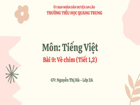 Bài giảng Tiếng Việt Lớp 2 (Đọc) Sách Kết nối tri thức - Bài 9: Vè chim (Tiết 1+2) - Nguyễn Thị Hà