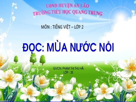 Bài giảng Tiếng Việt Lớp 2 (Đọc) Sách Kết nối tri thức - Bài: Mùa nước nổi (Tiết 1+2) - Phạm Thị Thu Hà