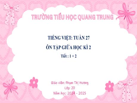 Bài giảng Tiếng Việt Lớp 2 (Kết nối tri thức) - Bài: Ôn tập giữa học kì II (Tiết 1+2) - Năm học 2024-2025 - Phạm Thị Hương