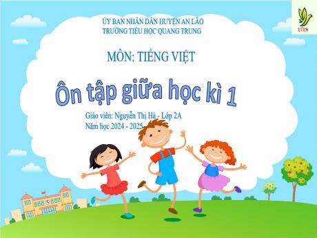 Bài giảng Tiếng Việt Lớp 2 (Kết nối tri thức) - Bài: Ôn tập giữa học kì I - Năm học 2024-2025 - Nguyễn Thị Hà