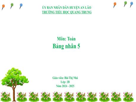 Bài giảng Toán Lớp 2 (Kết nối tri thức) - Bài: Bảng nhân 5 - Năm học 2024-2025 - Bùi Thị Nhã