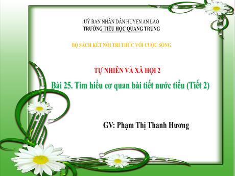 Bài giảng Tự nhiên xã hội Lớp 2 (Kết nối tri thức) - Bài 25: Tìm hiểu cơ quan bài tiết nước tiểu (Tiết 2) - Phạm Thị Thanh Hương